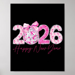 Poster Remendo de Bola de Discoteca de Ano Novo Feliz 202