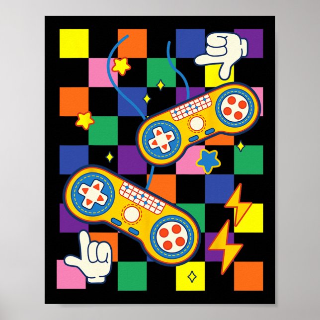Poster Remendos de Jogo de Vídeo de Tecido Estético Kidco (Frente)