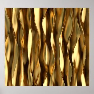 Poster Remetente 3D da Onda do ouro.