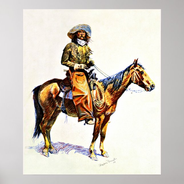 Poster Remington - Cowboy do Arizona, 1901 (Frente)