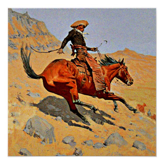 Póster Remington - O Cowboy, (Frente)