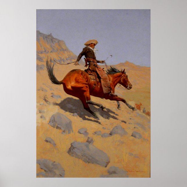 Póster Remington's The Cowboy 1902 (Frente)