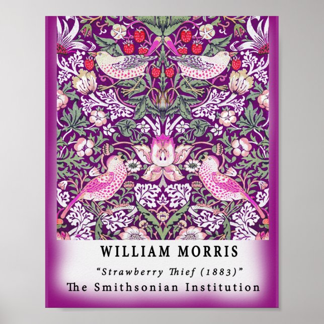 Poster Remix Vintage William Morris Strawberry Thief  (Frente)
