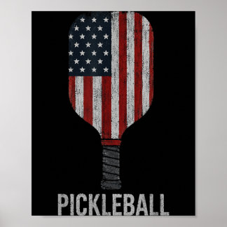 Poster Remo de Pickleball Patriótico Bandeira 4 de Julho