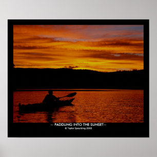 Póster Remo no por do sol - com bar de título