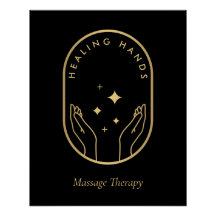 Remoção moderna das mãos Massagem Logotipo Dourado
