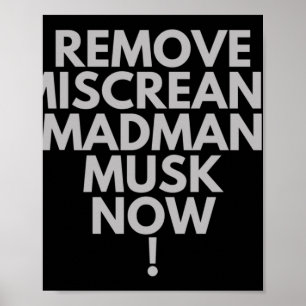 Poster Remova O Madman Musk Miscreto Agora!