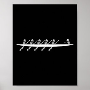 Poster Removendo Barcos de Linha do Esqueleto Paddle Coxs