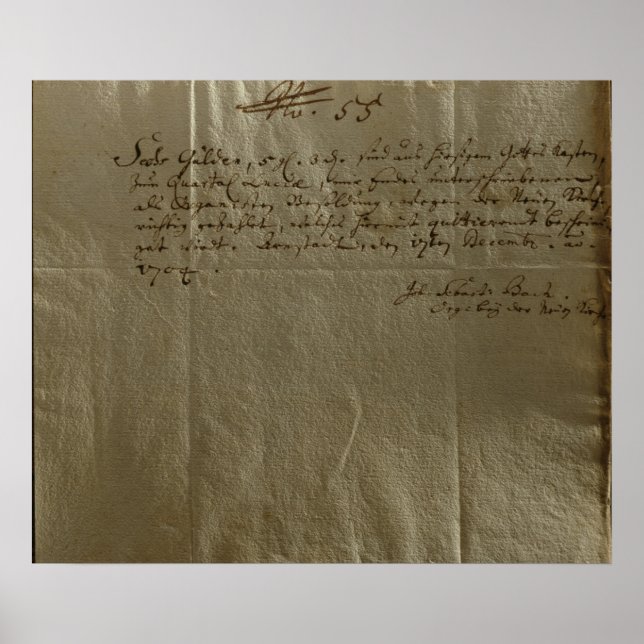 Póster Remuneração Recepção, 17 de dezembro de 1704 (Frente)