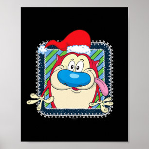 Poster Ren E Sutimpy Festivo Natal Santa Hat Stimpy