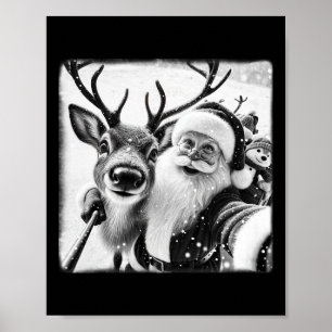 Poster Rena divertida selfie Natal Papai Noel Natal C