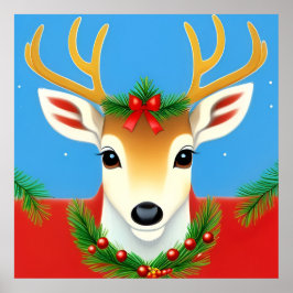 Poster Rena Festiva com Coroa de Natal