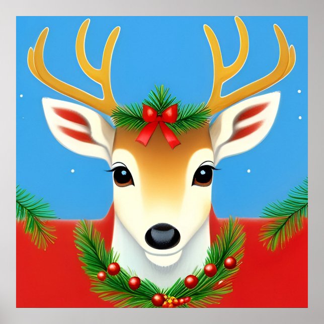 Poster Rena Festiva com Coroa de Natal (Frente)