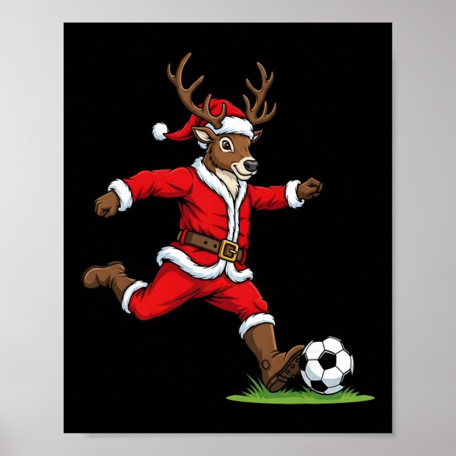 Poster Renas Fofas Futebol De Natal Crianças Meninos Meni (Frente)