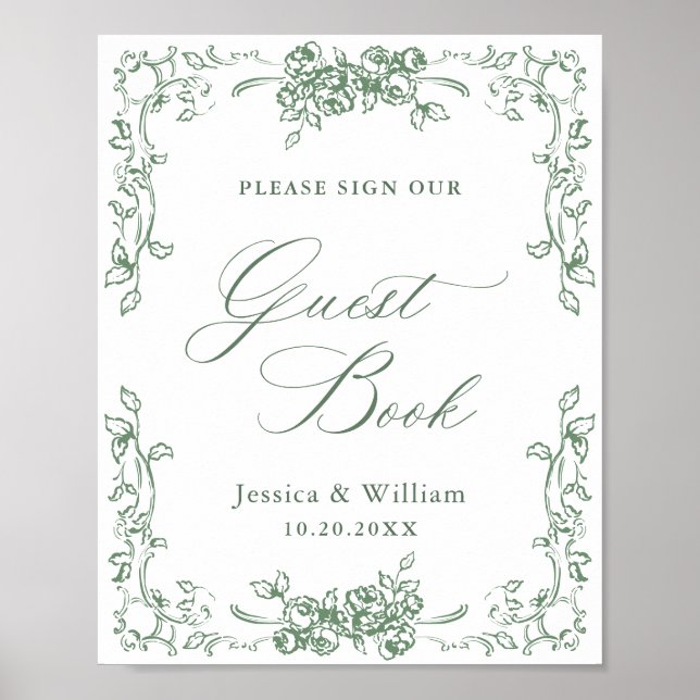 Poster Renascance Ornamentado Sage - Sinal de Guestbook V (Frente)