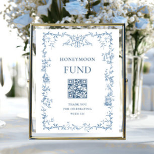 Poster Renascença Ornamentado Dusty Blue Honeymoon Fund