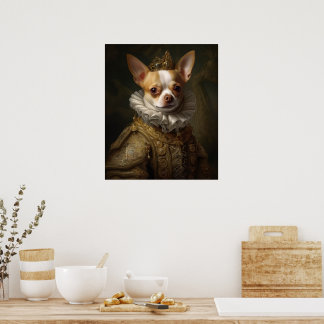 Poster Renascentista King Chihuahua