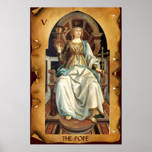 Póster RENASCIMENTO ANTIGO TAROTS 5/o PAPA pergaminho