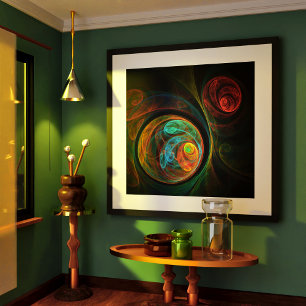 Poster Renascimento de Abstrato de Arte Azul