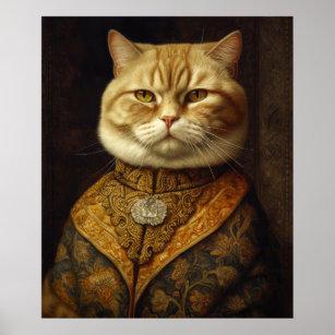 Poster Renascimento Fluffy Cat