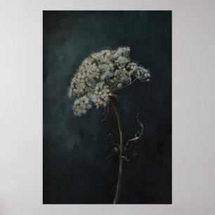 Poster Renda da Rainha Anne Moody Floral Escura Parede Im