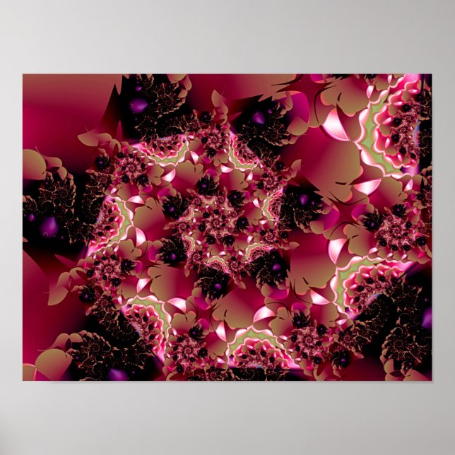 Poster Renda Rosa em Espiral (Frente)
