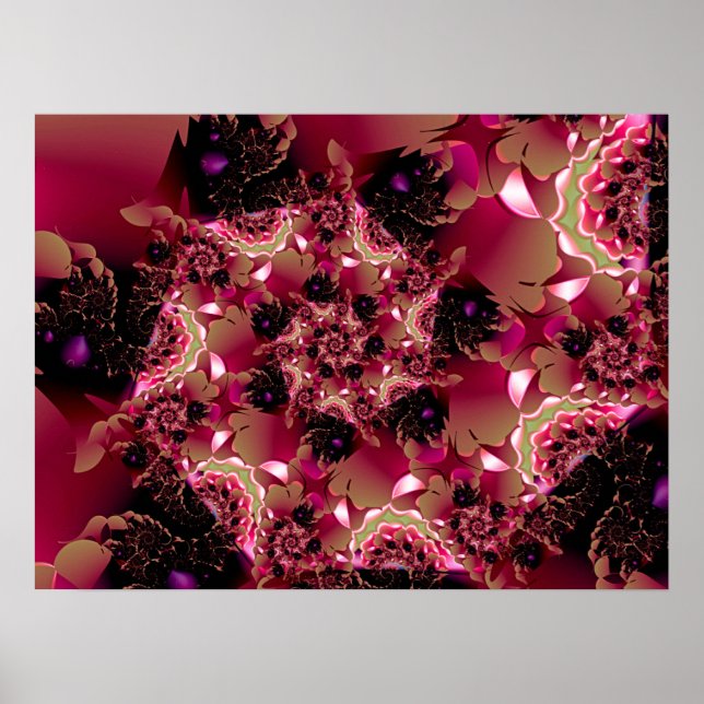 Poster Renda Rosa em Espiral (Frente)