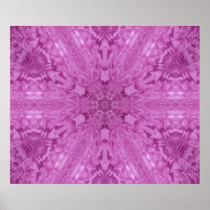 Poster rendas femininas rosa caleidoscópio Snowflake