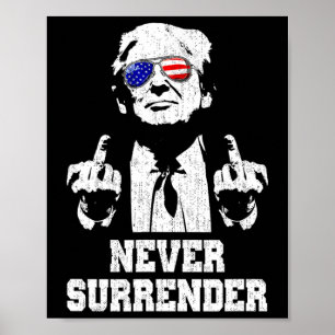 Poster Rende o Presidente Donald Trump Dedo Médio