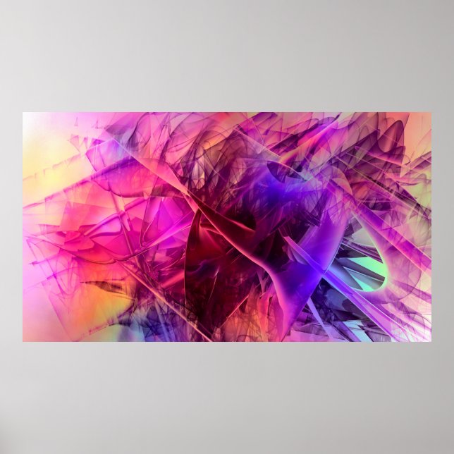 Poster Renderização de refração abstrata de vidro (Frente)