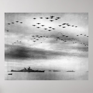 Póster Rendição do Flyover de USS Missouri de Japão