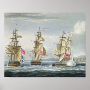 Póster Rendição do forte de Tamatave, gravado pelo T.