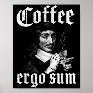 Poster René Descartes Princípios Filosofia Café Ergo S