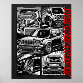 Poster Renegade Widebody Turbo de Corpo Rebaixado Gráfico