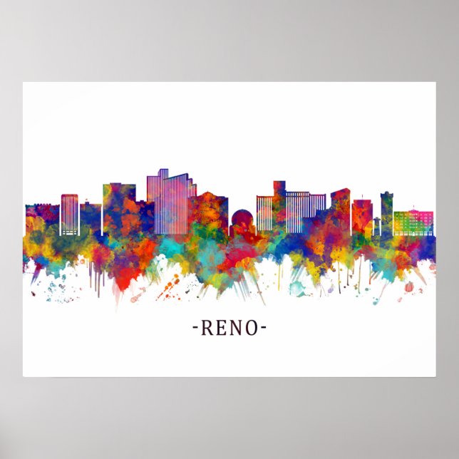 Poster Reno Nevada Skyline (Frente)