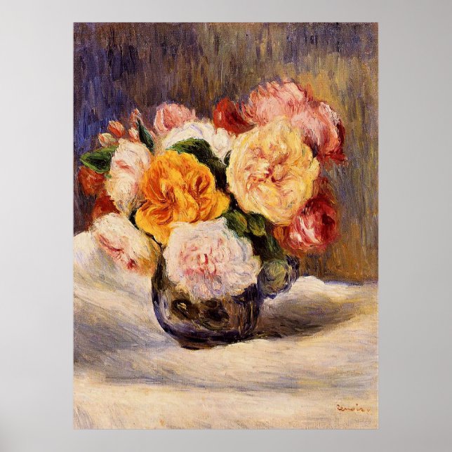 Poster Renoir - Buquê de Rosas (Frente)