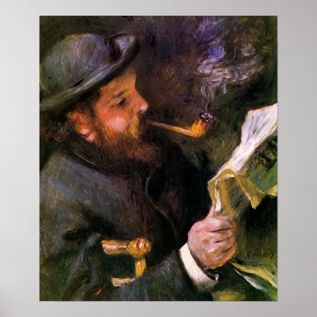 Poster Renoir - Claude Monet Lendo 1872 (Frente)