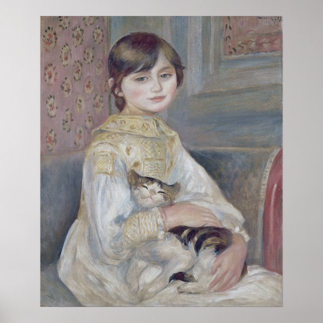 Poster Renoir - Criança com arte de gato (Frente)