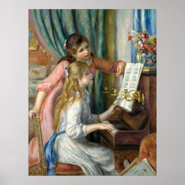 Póster Renoir, Duas Jovens no Piano (Frente)