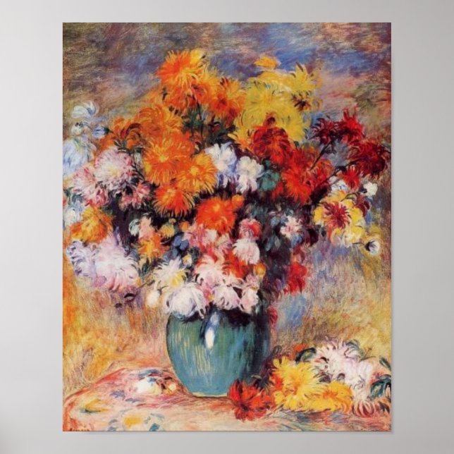Poster Renoir é um vaso de tulipas e anêmonas (Frente)