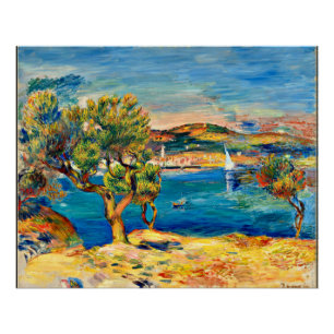Póster Renoir - L'Estaque, pintura de paisagem de arte fi