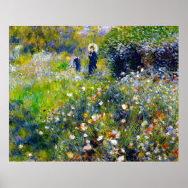 Poster Renoir, Mulher com Parasol num Jardim, 1875
