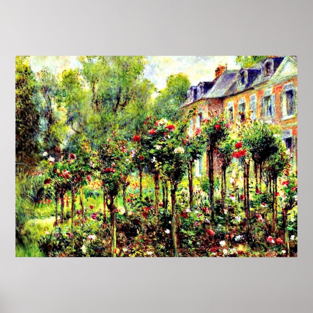 Póster Renoir - O Jardim Rosa em Wargemont (Frente)