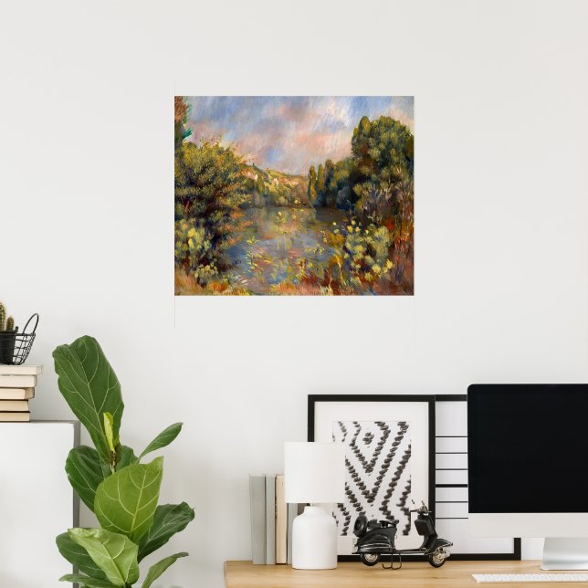 Poster Renoir - Paisagem à Beira do Lago (Escritório em casa)