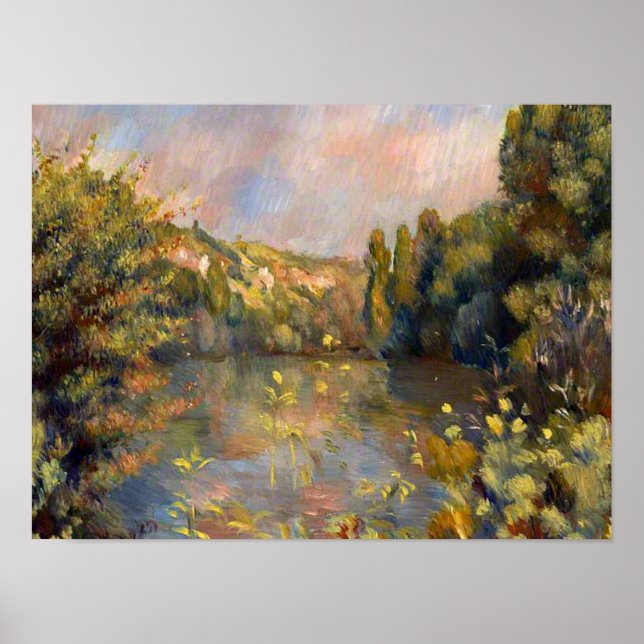 Póster Renoir - Paisagem Lakeside (Frente)
