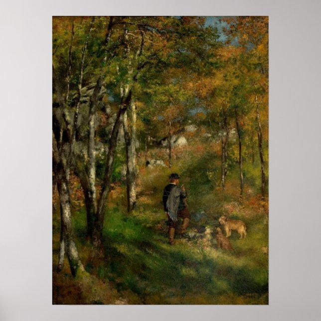 Poster Renoir - Pintor Jules E Cães na Floresta (Frente)