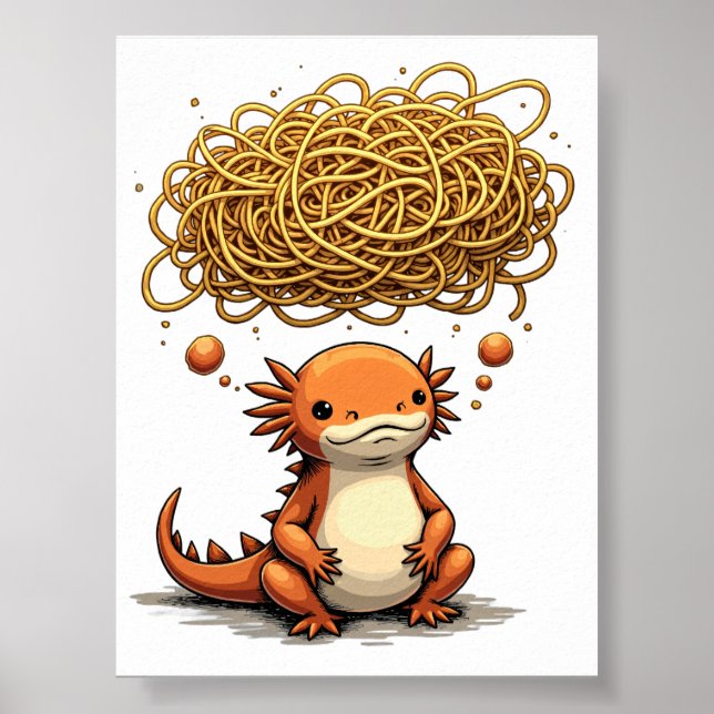 Poster Repensar Esta Arte de Ansiedade de Axolote (Frente)