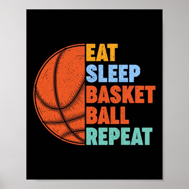 Poster Repetição de basquete para adolescentes gêmeos (Frente)