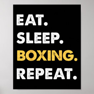 Poster Repetição de Boxing Roupa Comer Suspensão Engraçad