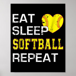 Poster Repetição de Softball em Sono